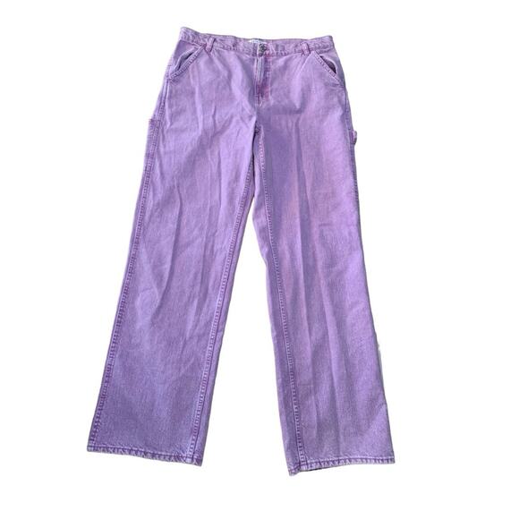 Pacsun womens size 30 baggy carpenter lilac jeans purple wide leg basic grunge - Picture 1 of 11